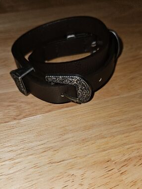 paparazzi Dark Brown Double Wrap Leather Bracelet with Ornate Buckle